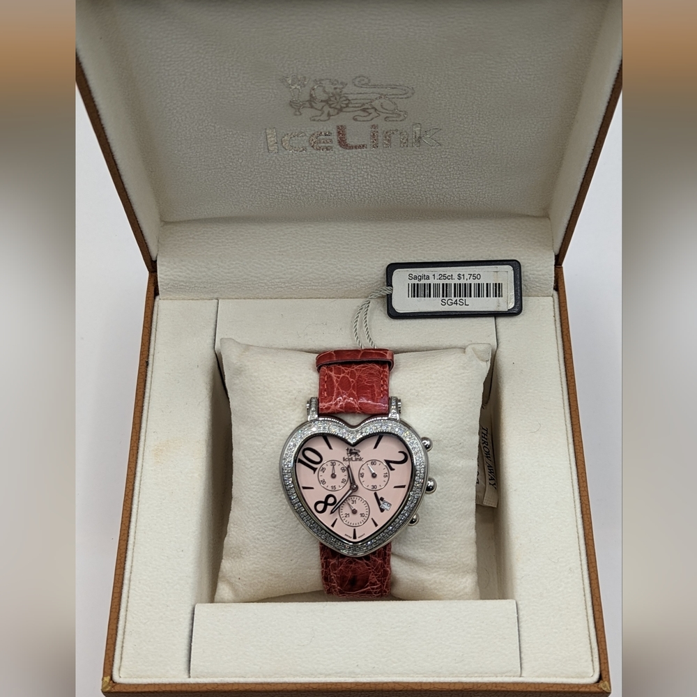 Icelink Sagita 1.25ct Diamond Crocodile Leather Watch